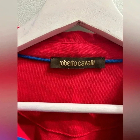 Roberto Cavalli Contrast Placket Relaxed Fit Polo Shirt Size IT XXL/ US L - Picture 2 of 6